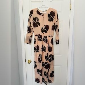 zara peach floral maxi dress
